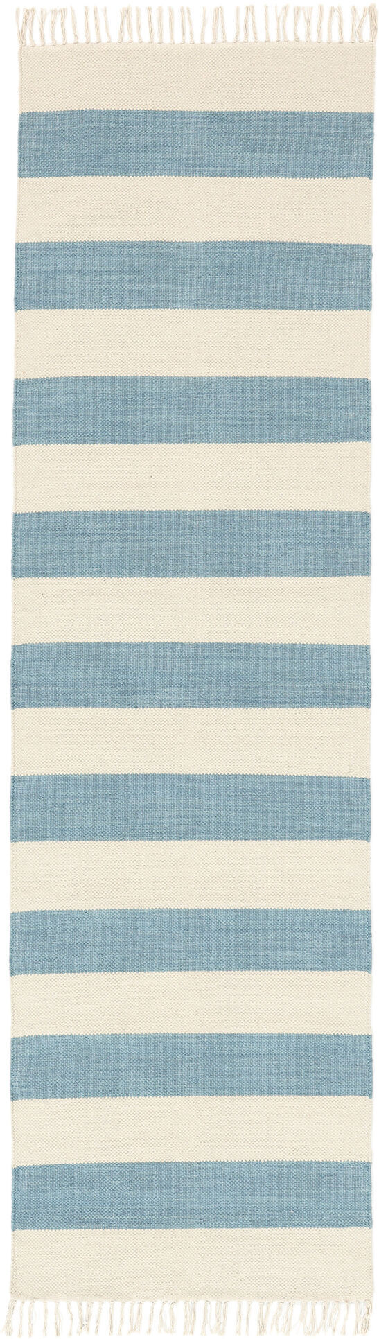 RugVista Cotton stripe Tappeto - Blu chiaro 80x300