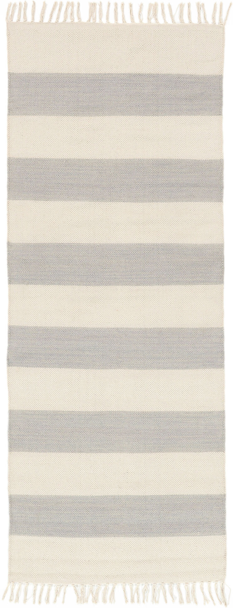 RugVista Cotton stripe Tappeto - Grigio / Bianco sporco 80x200