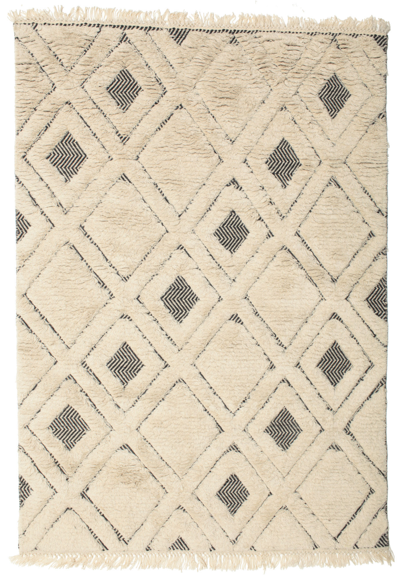 RugVista Yoko Tappeto - Beige Crema / Nero 140x200