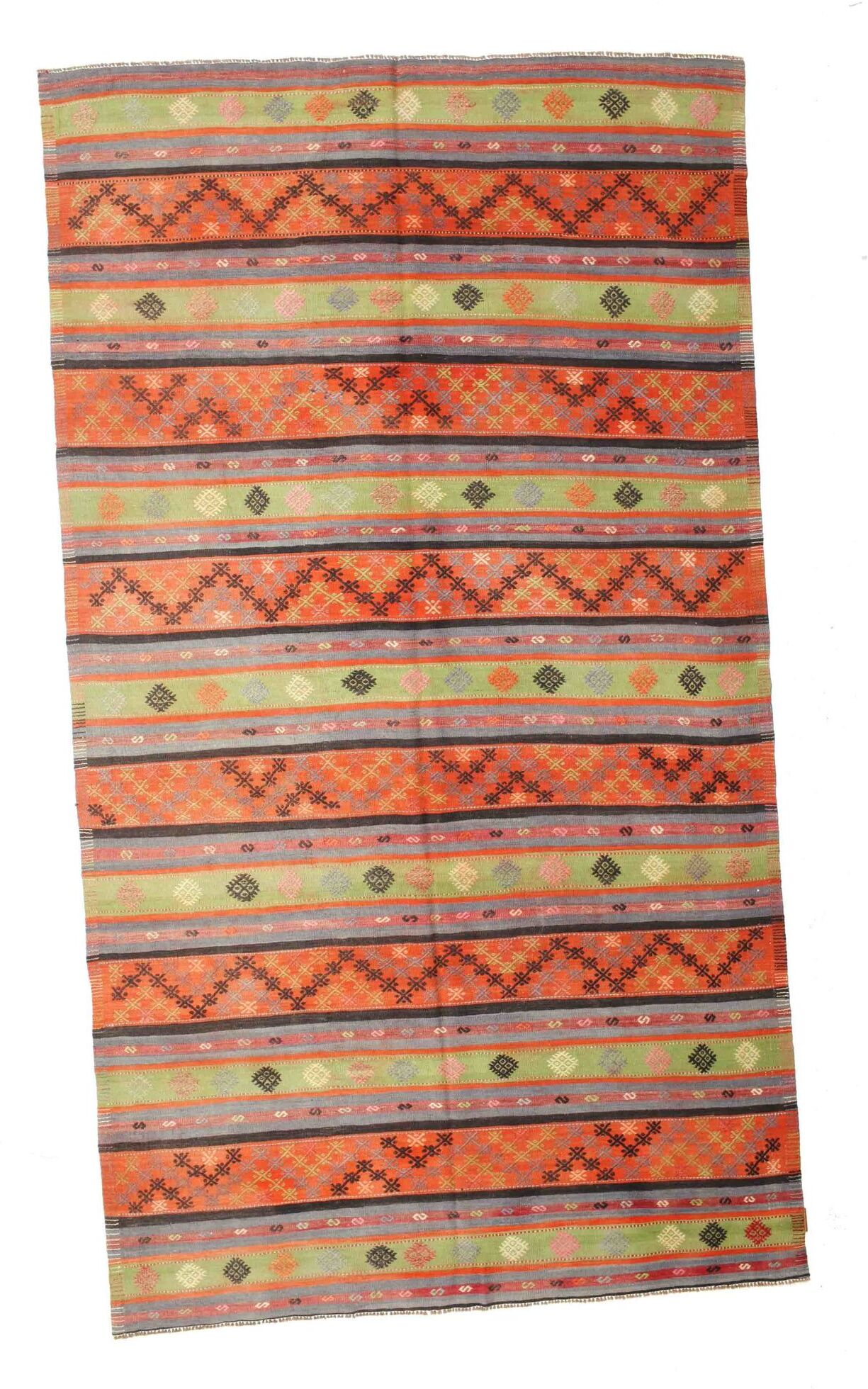 Annodato a mano. Provenienza: Turkey Kilim Vintage Turchi Tappeto 187x337