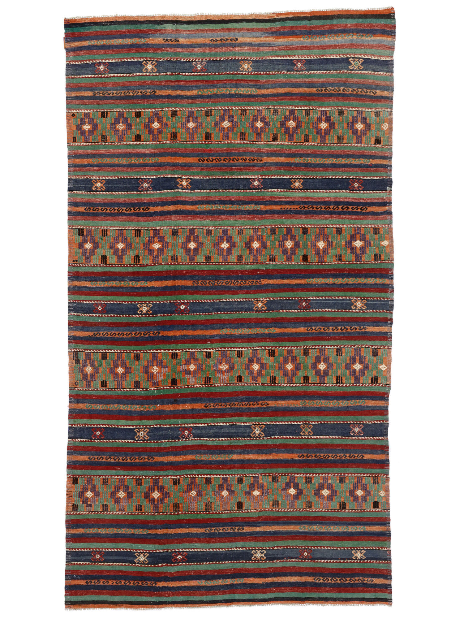 Annodato a mano. Provenienza: Turkey Kilim Vintage Turchi Tappeto 185x335