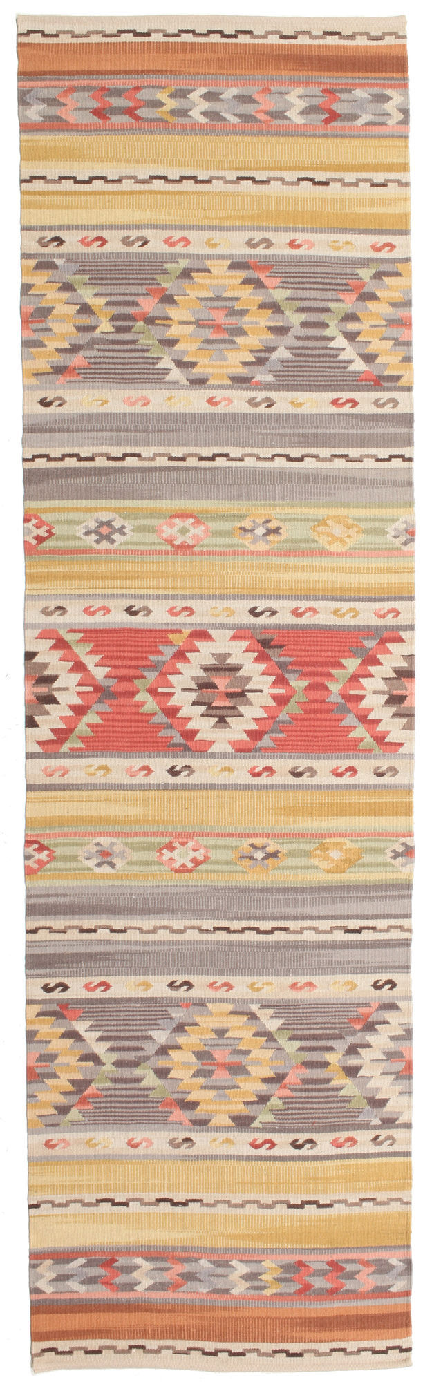 RugVista Kilim Nimrud Tappeto - Giallo / Arancione 80x300