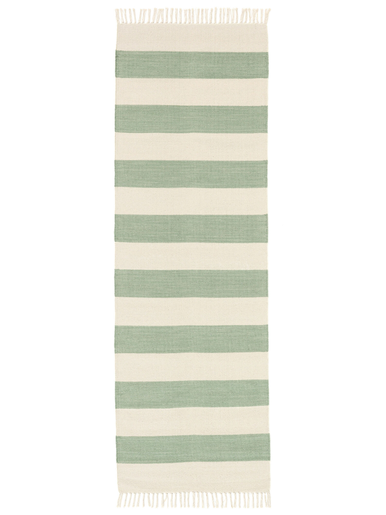 RugVista Cotton stripe Tappeto - Verde menta 80x250