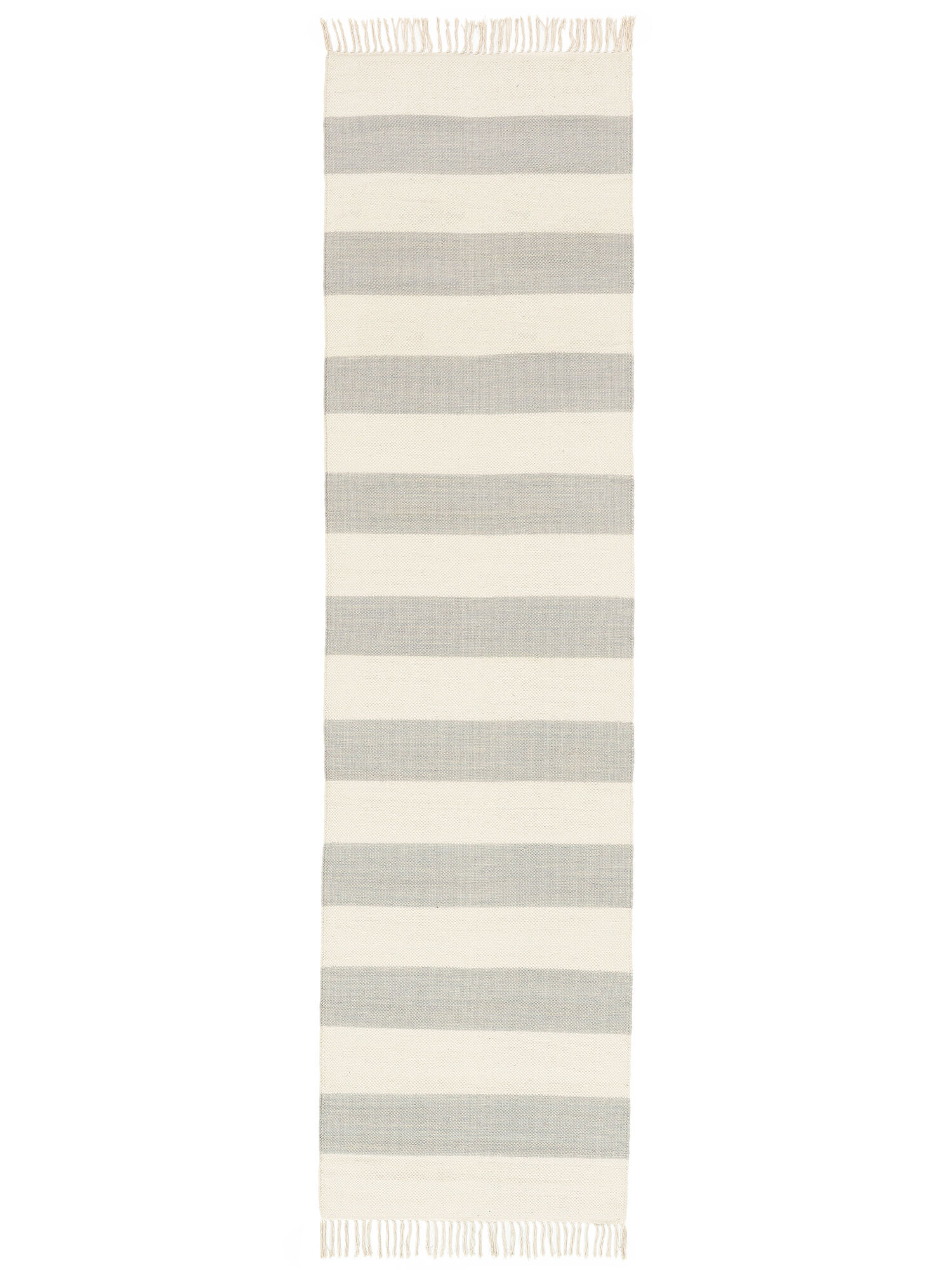 RugVista Cotton stripe Tappeto - Grigio / Bianco sporco 80x300