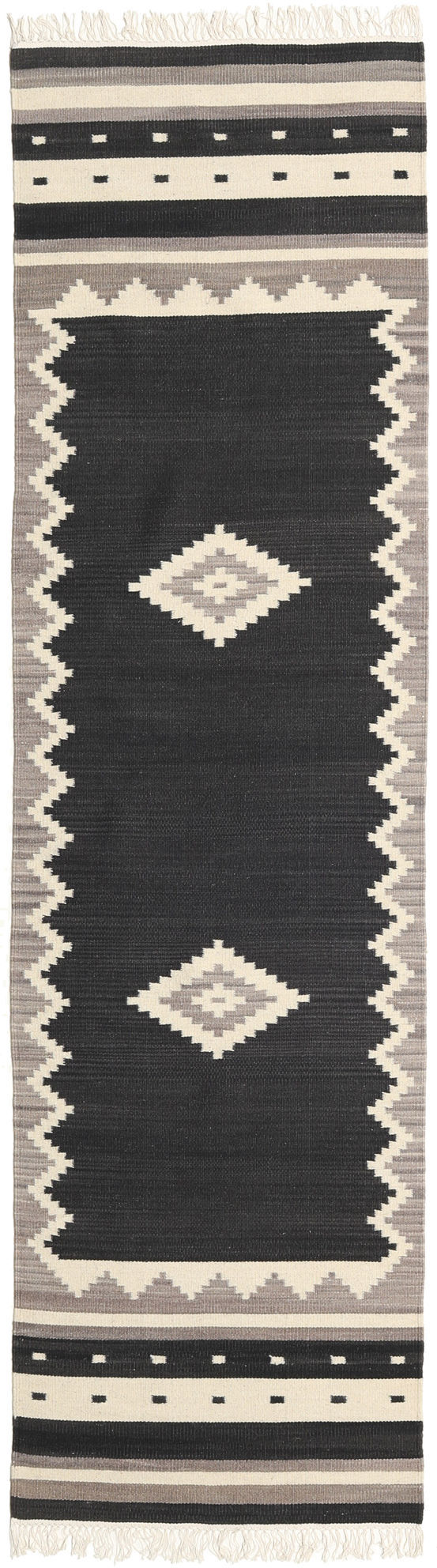 RugVista Tribal Tappeto - Nero 80x300