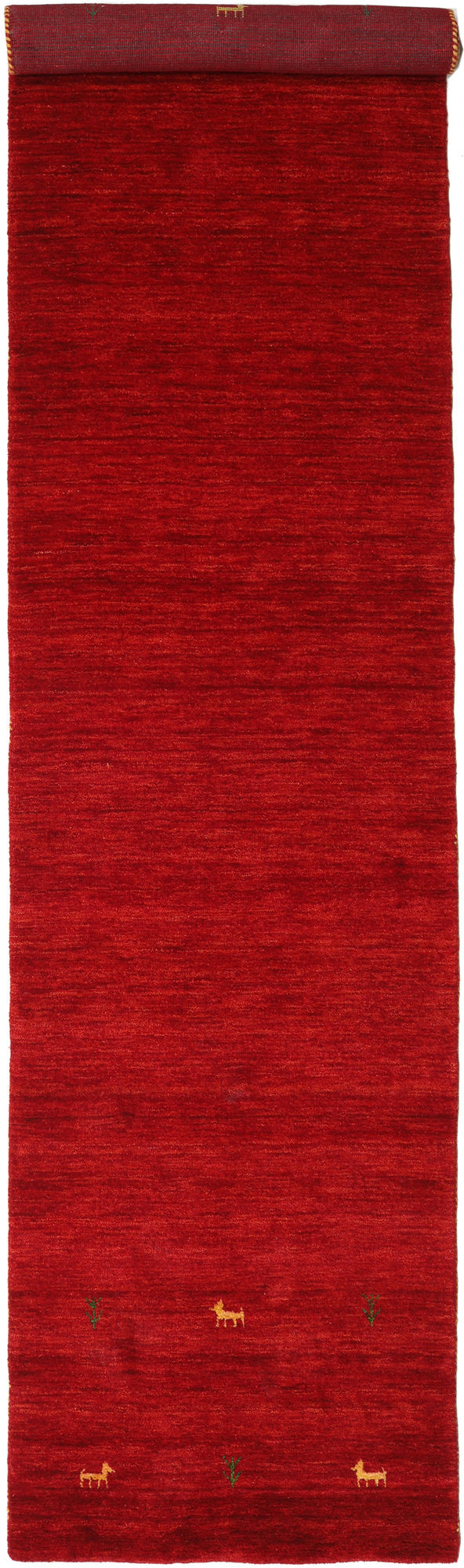 RugVista Gabbeh loom Two Lines Tappeto - Rosso 80x350