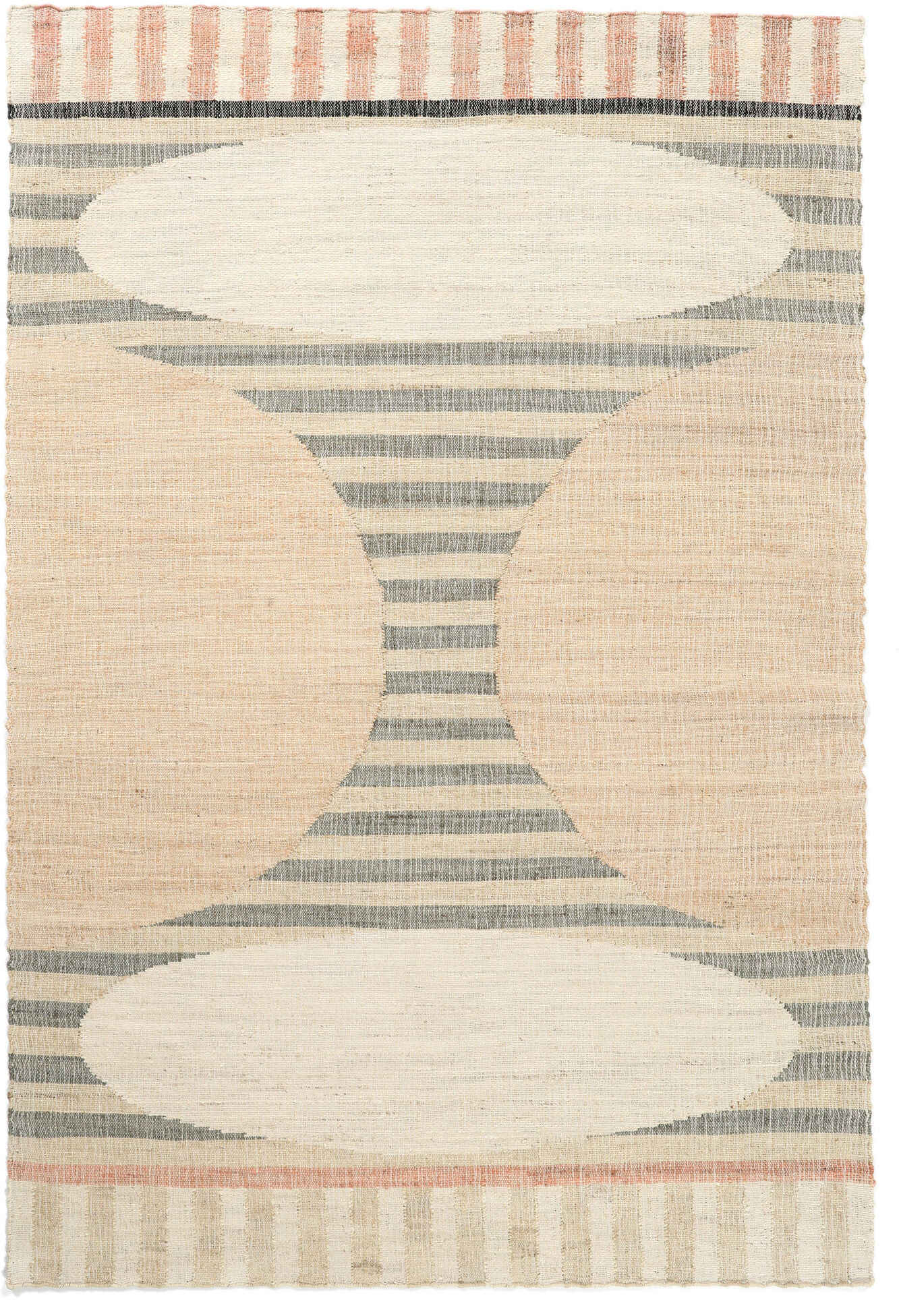 RugVista Time Jute Tappeto - Beige / Rosso corallo 200x300