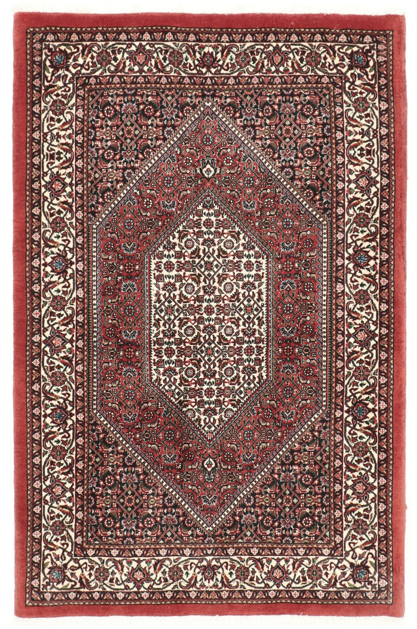 Annodato a mano. Provenienza: Persia / Iran Bidjar con seta Tappeto 95x146