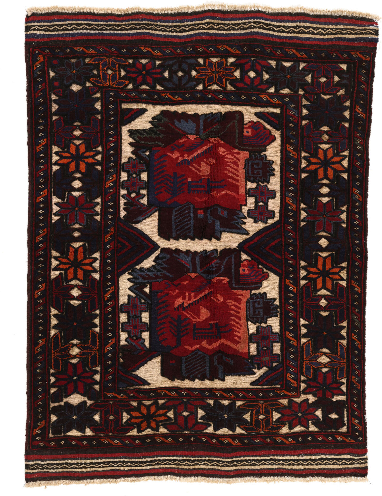 Annodato a mano. Provenienza: Afghanistan Kilim Golbarjasta Tappeto 90x130