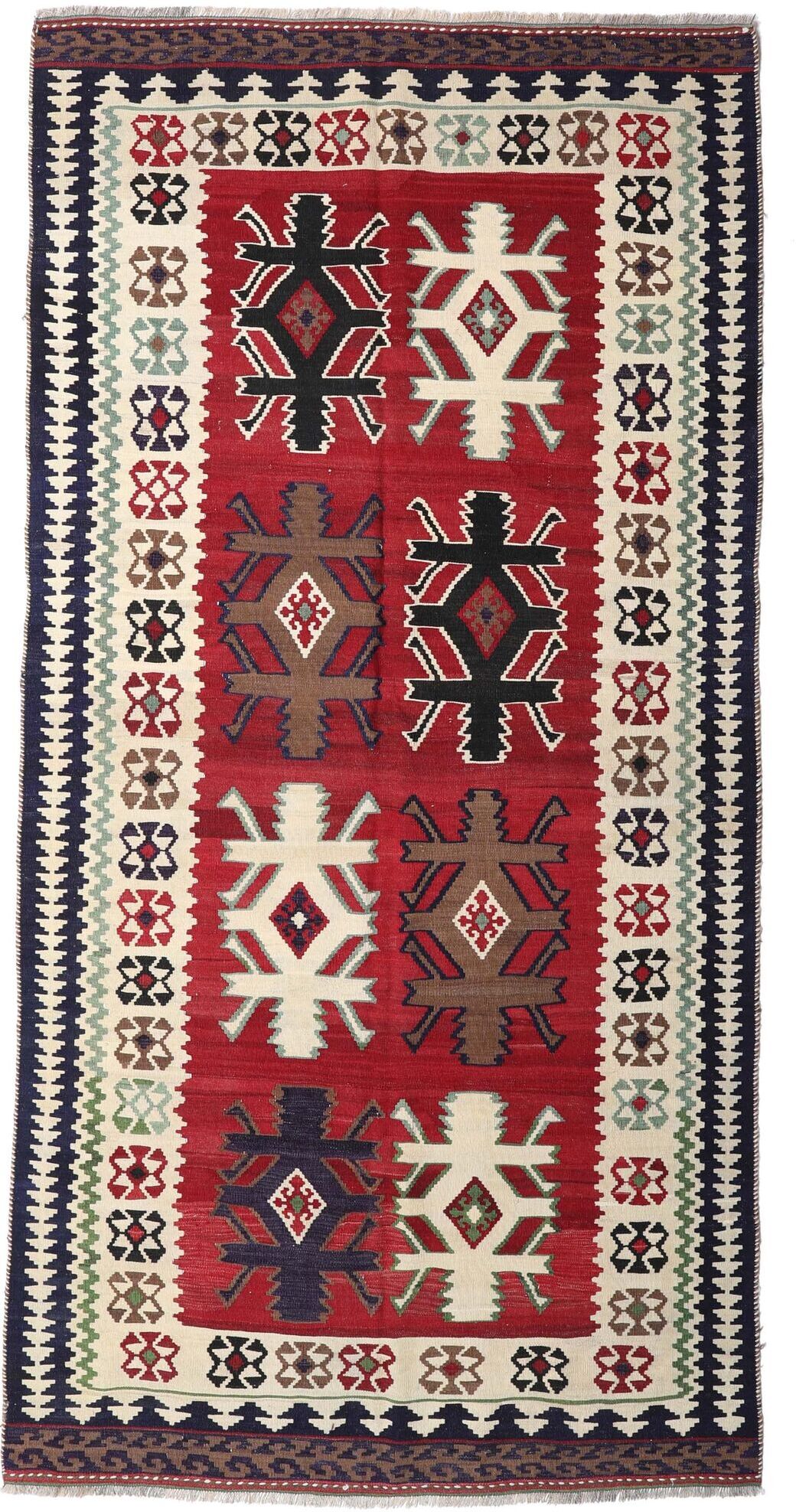 Annodato a mano. Provenienza: Persia / Iran Kilim Vintage Tappeto 159x315