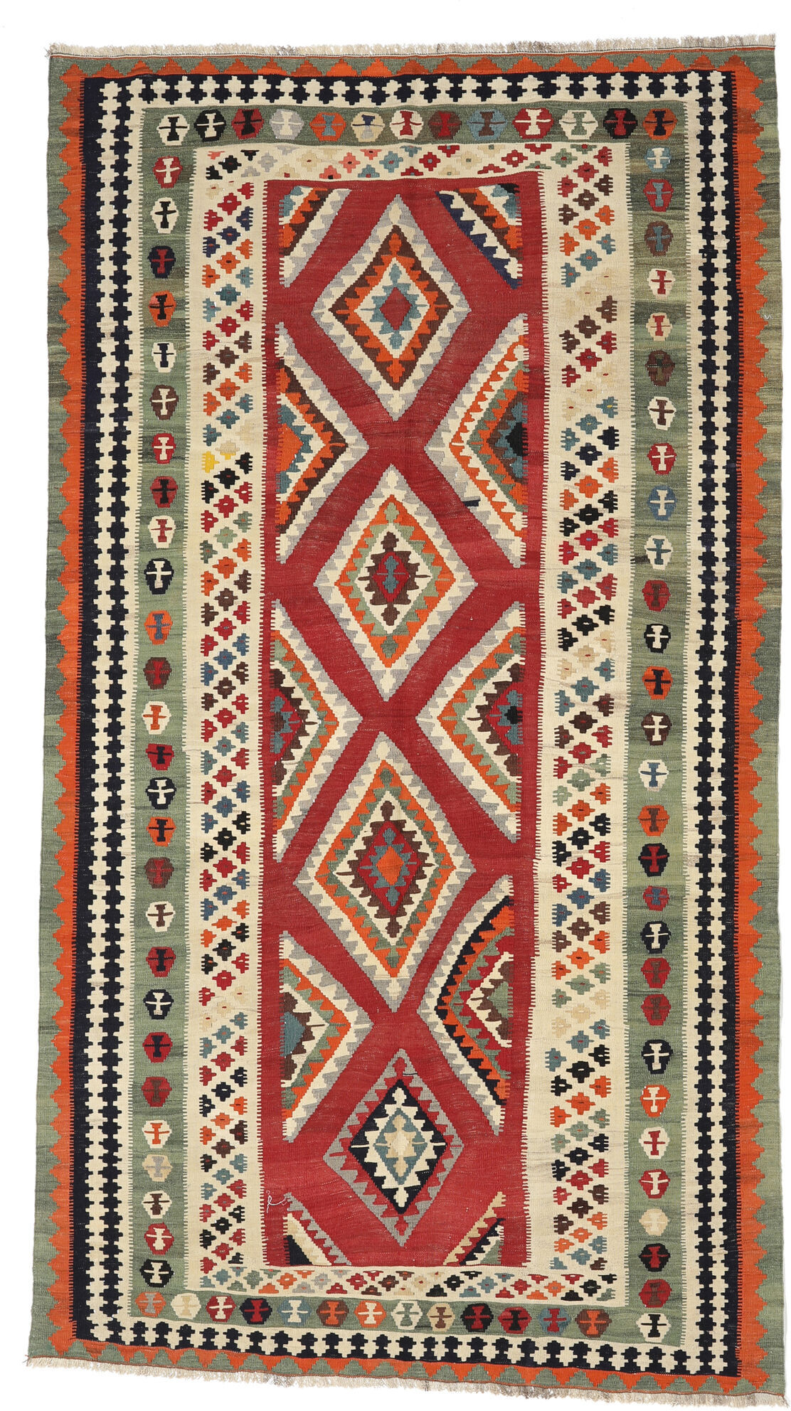 Annodato a mano. Provenienza: Persia / Iran Kilim Vintage Tappeto 163x293