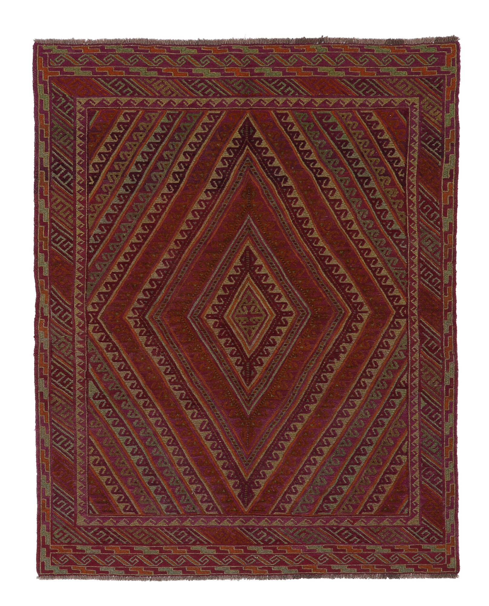 Annodato a mano. Provenienza: Afghanistan Kilim Golbarjasta Tappeto 143x185