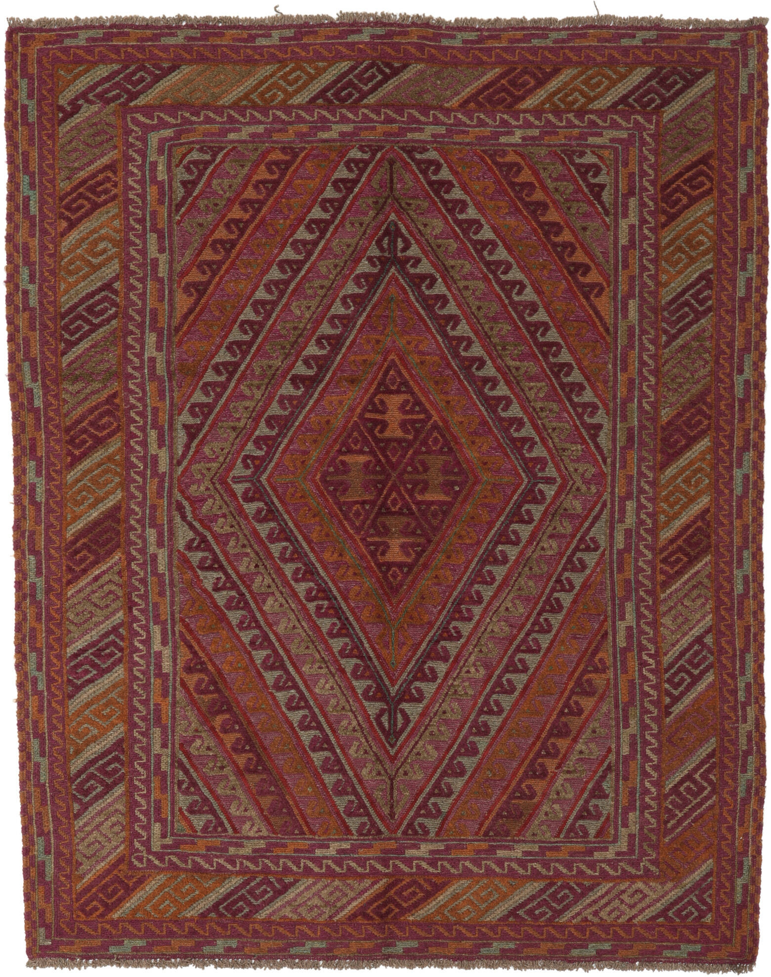 Annodato a mano. Provenienza: Afghanistan Kilim Golbarjasta Tappeto 150x185