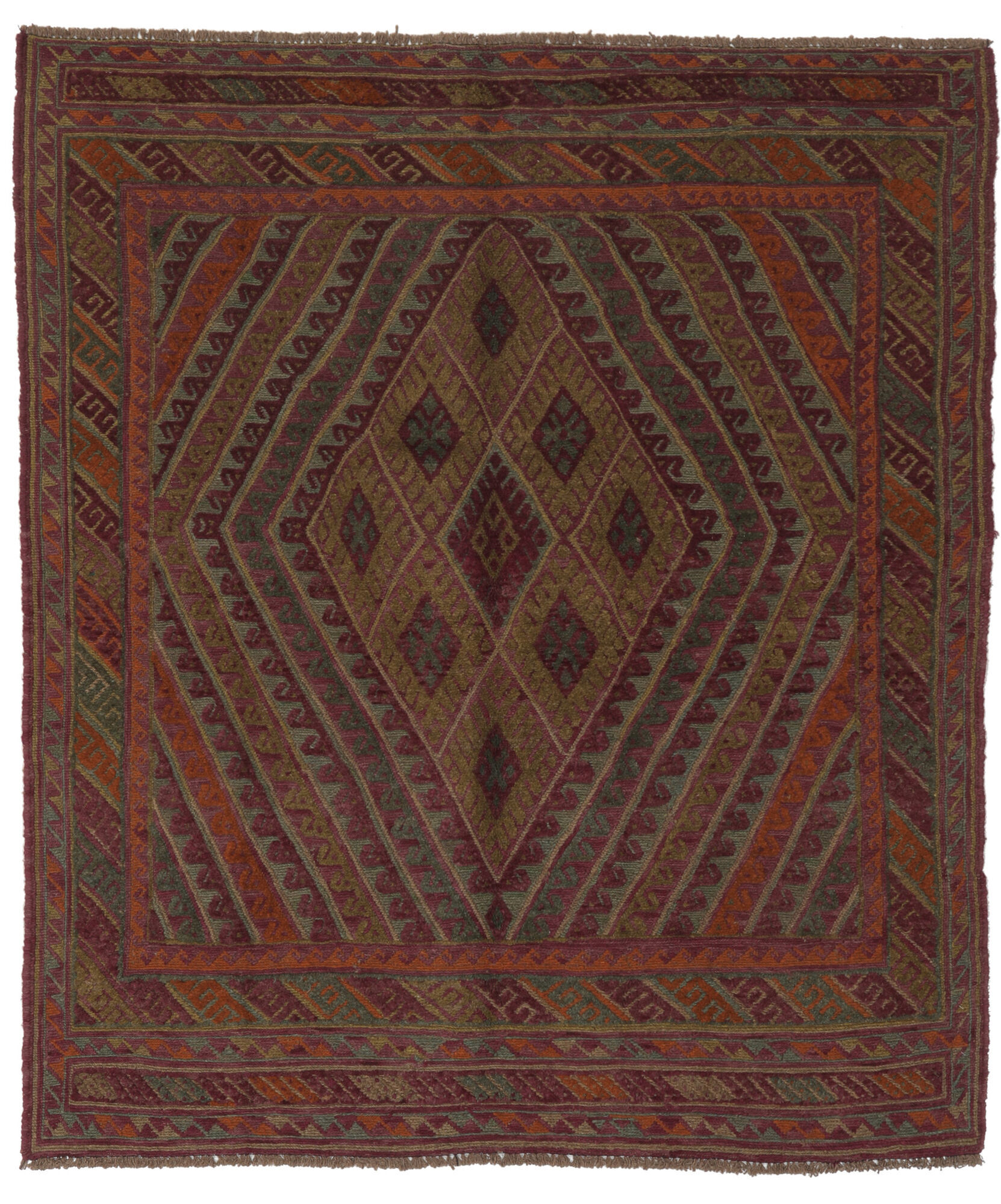 Annodato a mano. Provenienza: Afghanistan Kilim Golbarjasta Tappeto 150x180