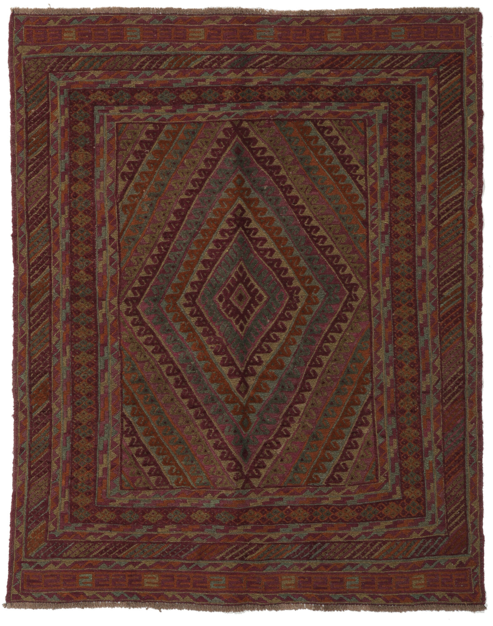 Annodato a mano. Provenienza: Afghanistan Kilim Golbarjasta Tappeto 148x185