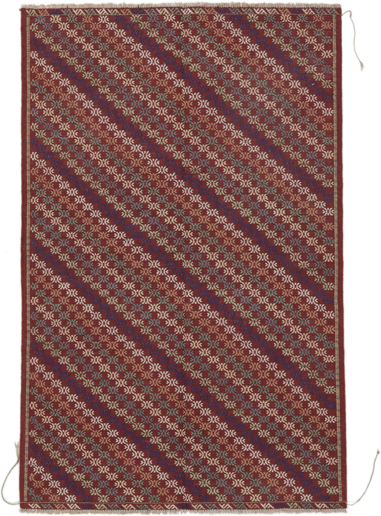 Annodato a mano. Provenienza: Afghanistan Kilim Golbarjasta Tappeto 117x185