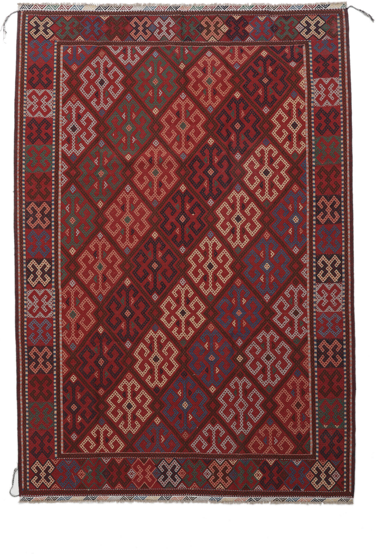 Annodato a mano. Provenienza: Afghanistan Kilim Golbarjasta Tappeto 209x303