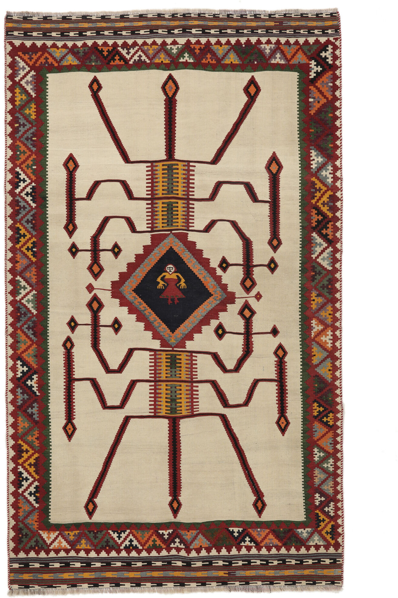 Annodato a mano. Provenienza: Persia / Iran Kilim Vintage Tappeto 157x267