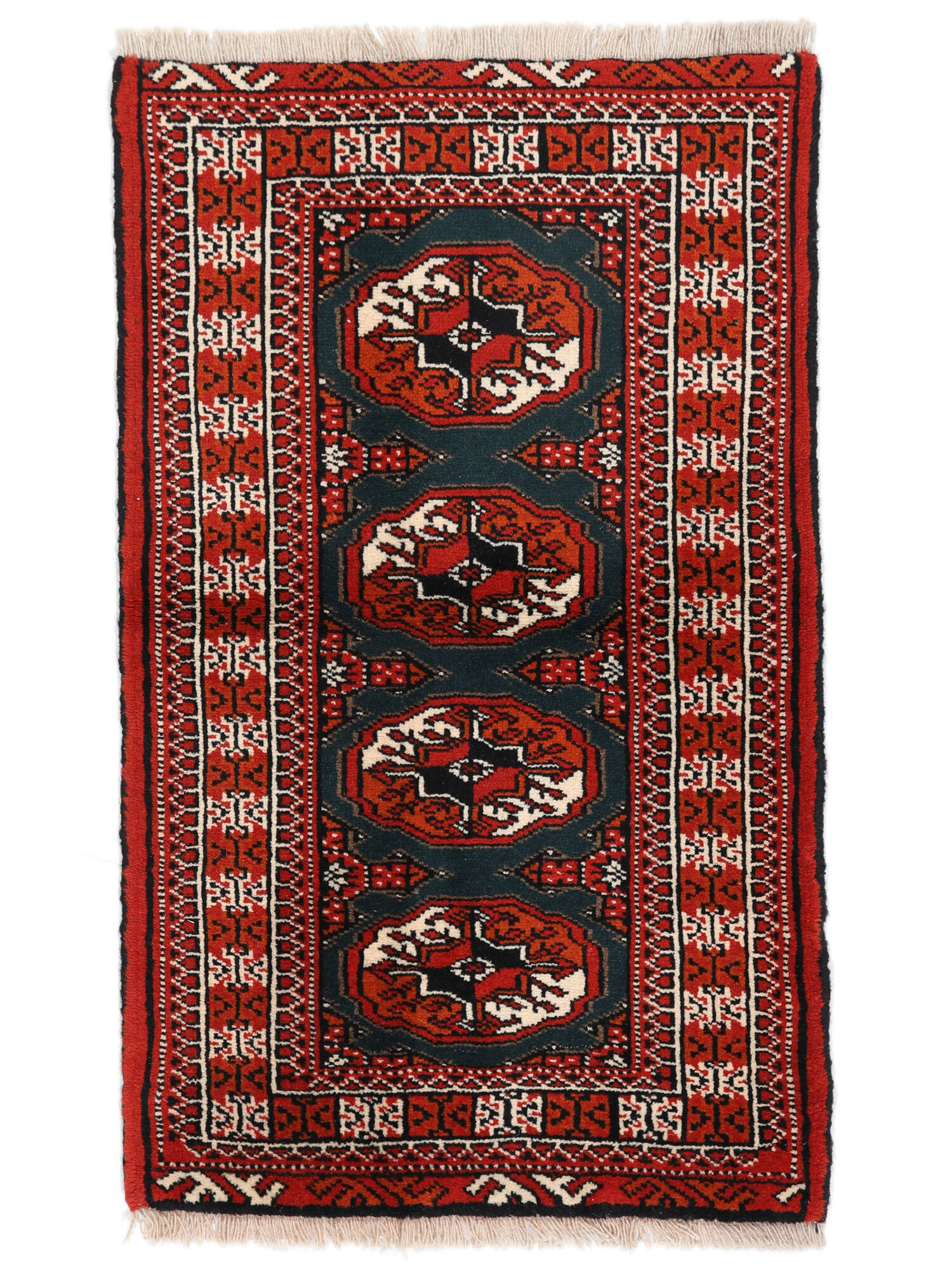 Annodato a mano. Provenienza: Persia / Iran Turkaman Tappeto 60x100