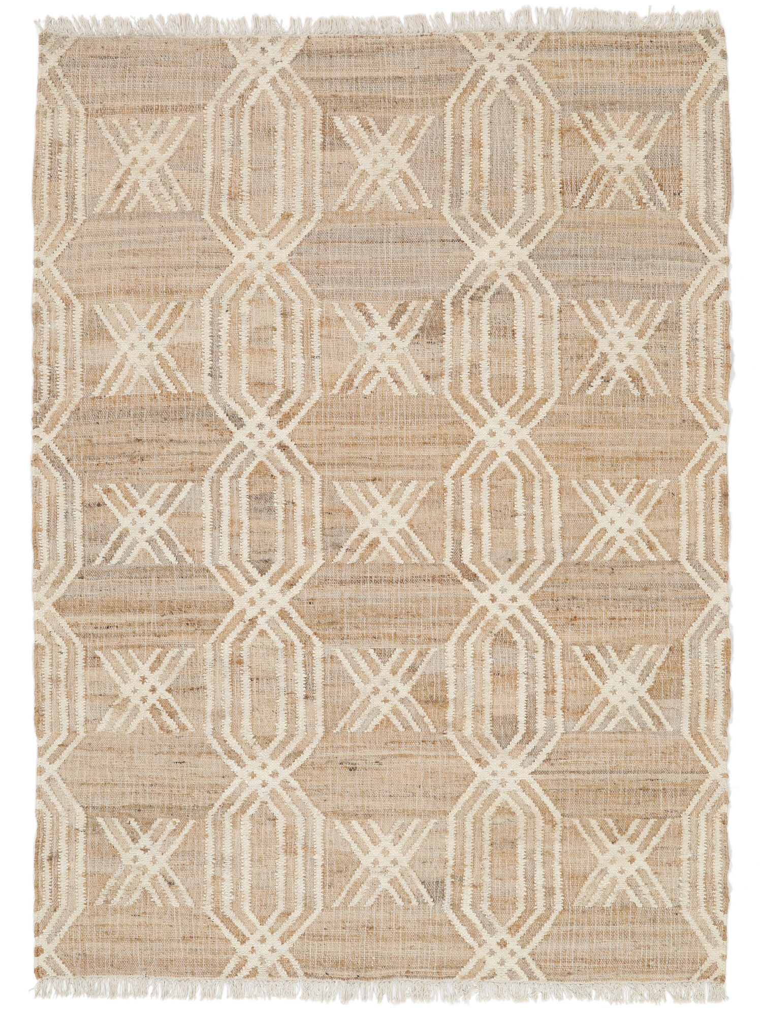 RugVista Cross Deco Tappeto - Beige / Bianco sporco 160x230