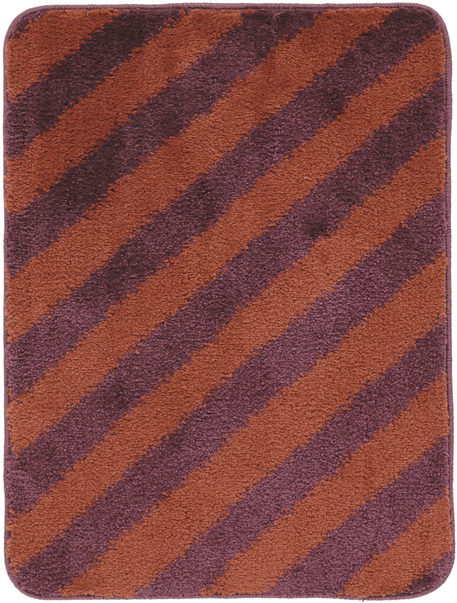 RugVista Bianca Stripe tappeto da bagno - Porpora scuro / Terracotta 50x67