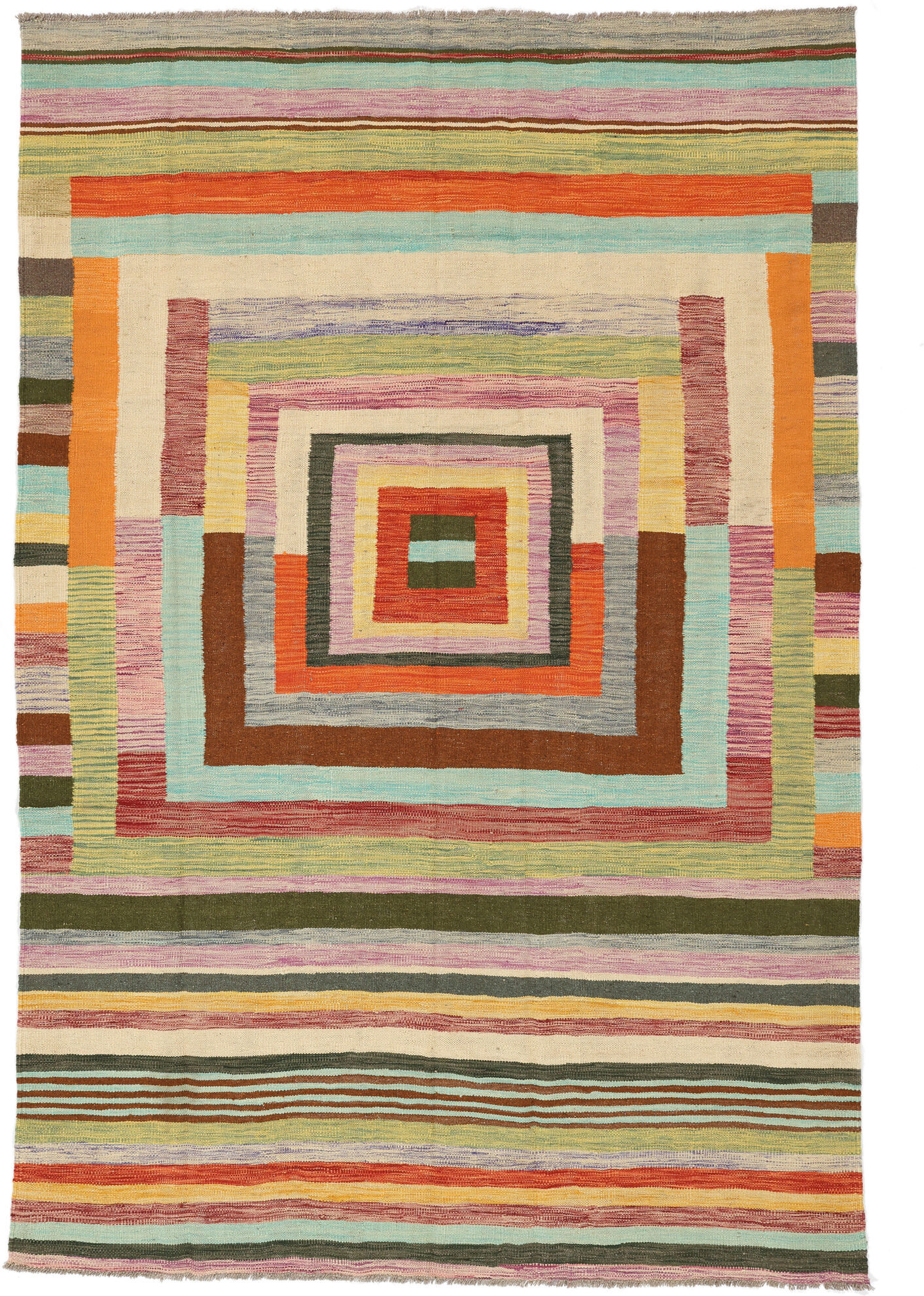 Annodato a mano. Provenienza: Afghanistan Kilim Moderni Tappeto 200x301