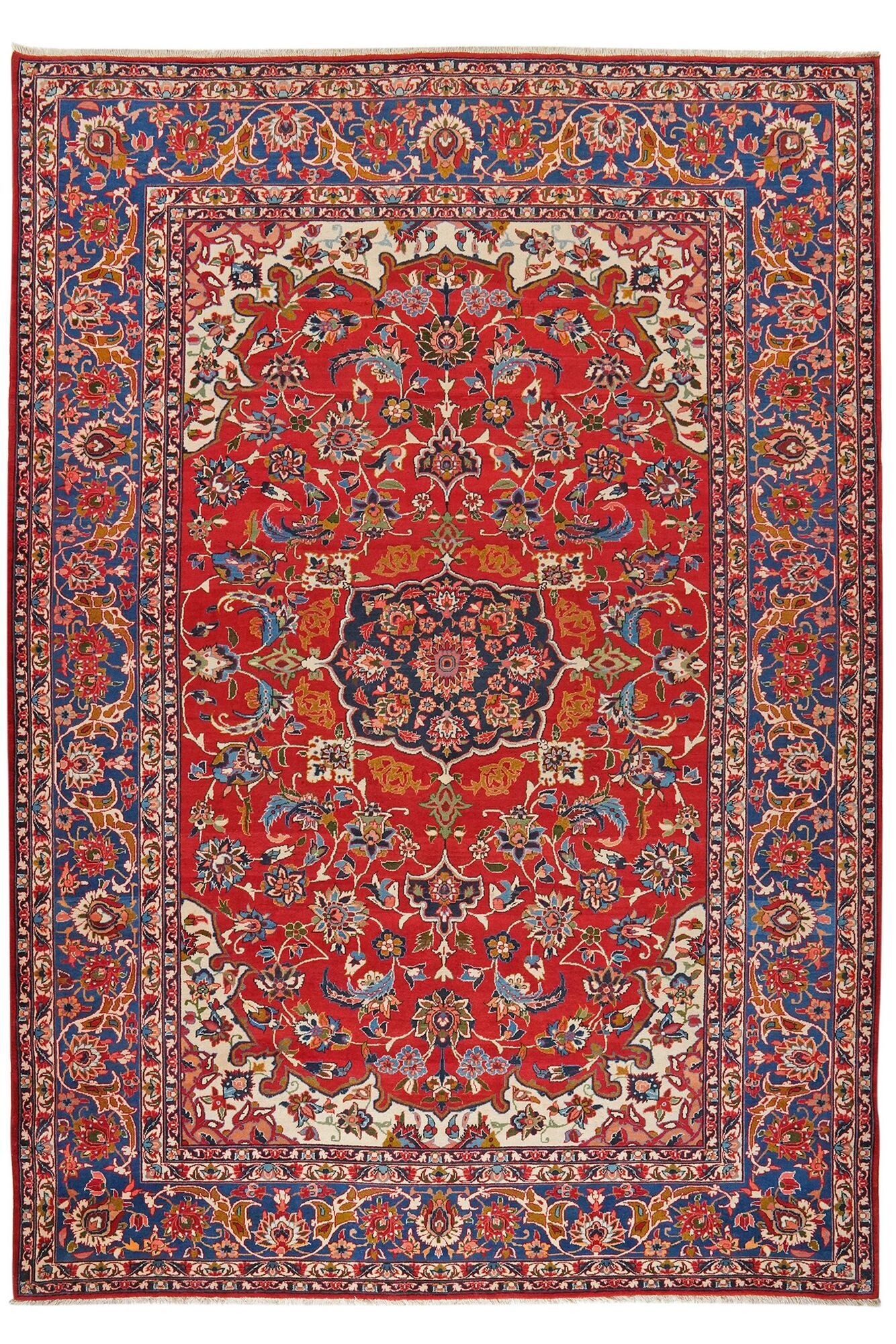 Annodato a mano. Provenienza: Persia / Iran Isfahan di seta ordito Tappeto 228x326