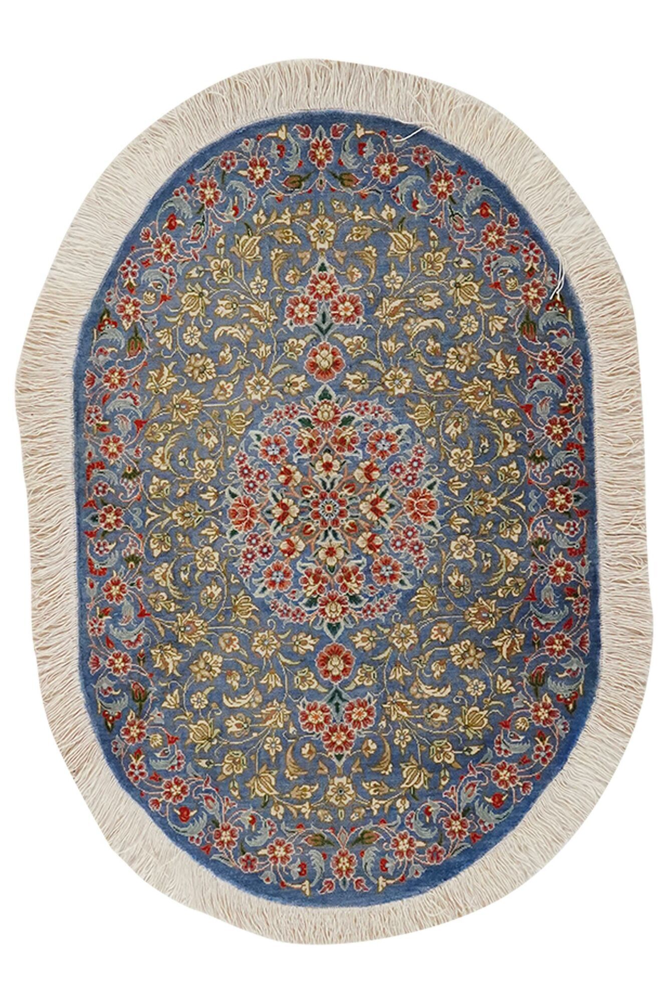Annodato a mano. Provenienza: Persia / Iran Qum di seta Tappeto 58x80