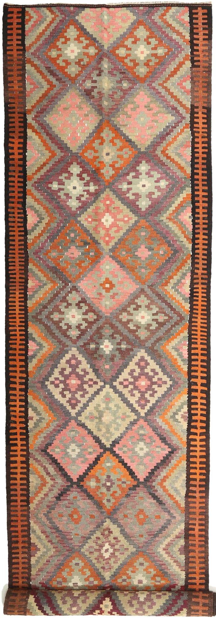 Annodato a mano. Provenienza: Persia / Iran Kilim Fars Tappeto 158x830