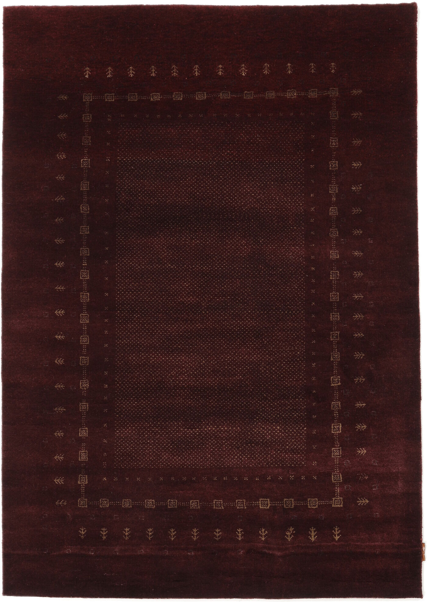 Annodato a mano. Provenienza: India Gabbeh Loribaft Tappeto 143x213