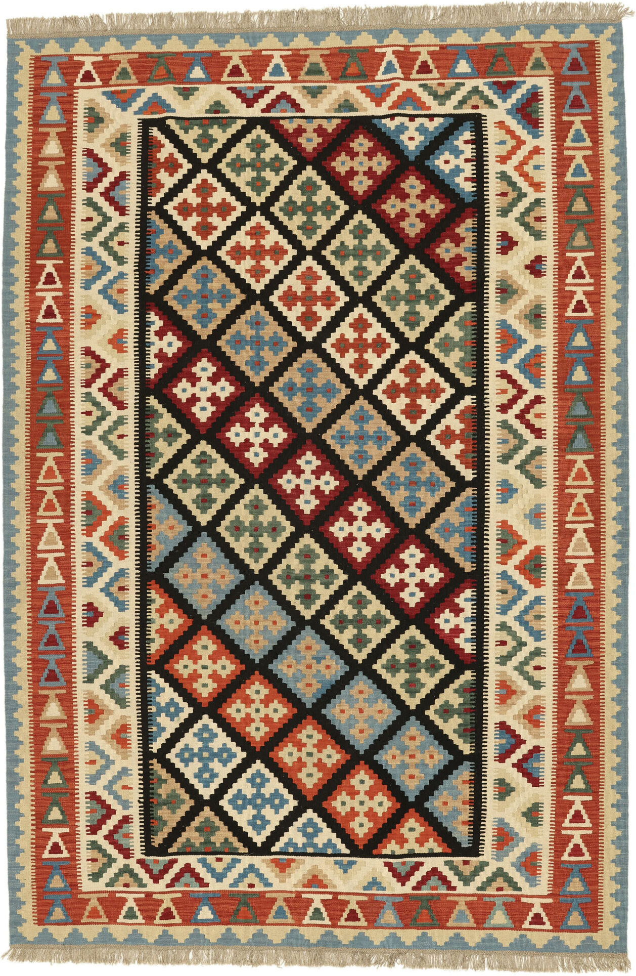 Annodato a mano. Provenienza: Persia / Iran Kilim Ghashghai Tappeto 207x306