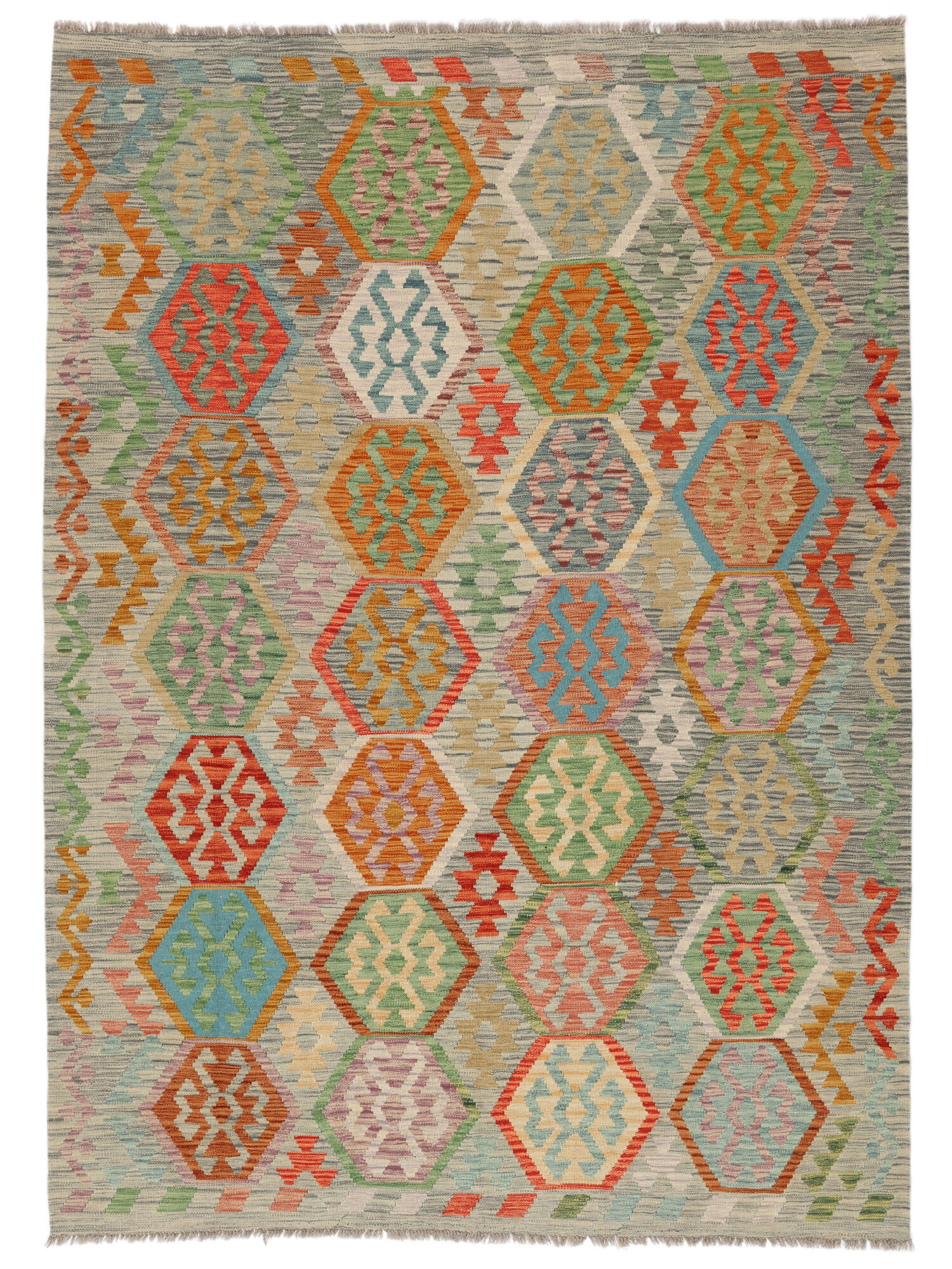 Annodato a mano. Provenienza: Afghanistan Kilim Afghan Old style Tappeto 208x290