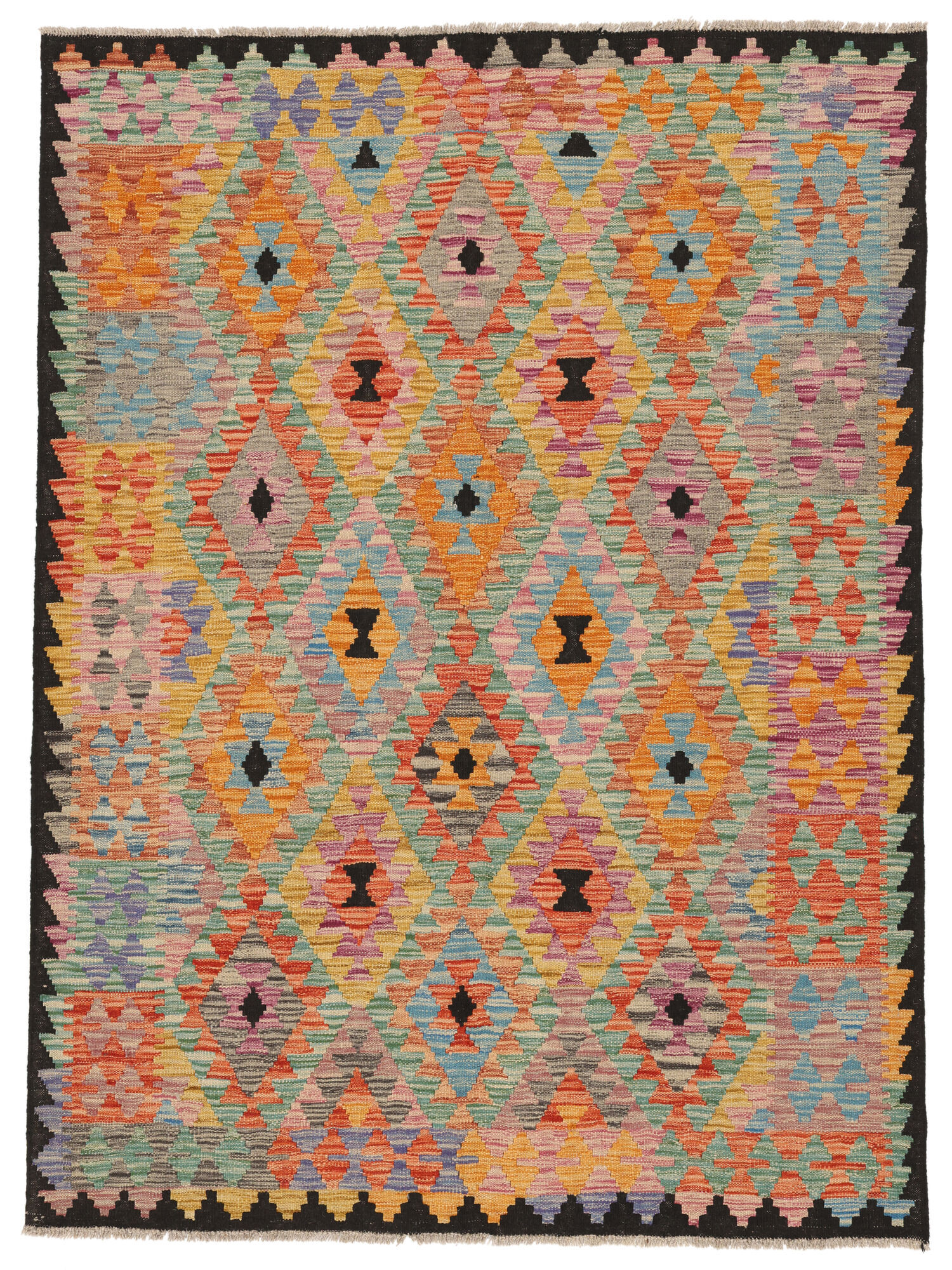 Annodato a mano. Provenienza: Afghanistan Kilim Afghan Old style Tappeto 147x198