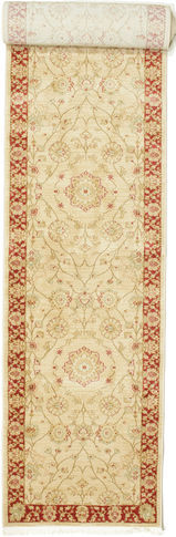 RugVista Tappeto Farahan Ziegler 80X500 Orientale Alfombra Pasillo Beige/Beige Scuro