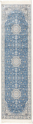 RugVista Alfombra Pasillo Nain Emilia 80X300 Orientale Medaglione Grigio Chiaro/Blu