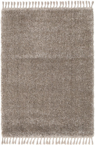 RugVista 120X170 Tappeto Monocolore Boho Grigio Chiaro/Marrone