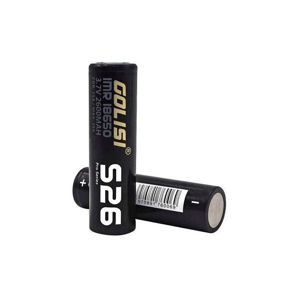 golisi accu 18650 s26 2600mah 25a batteria litio ricaricabile