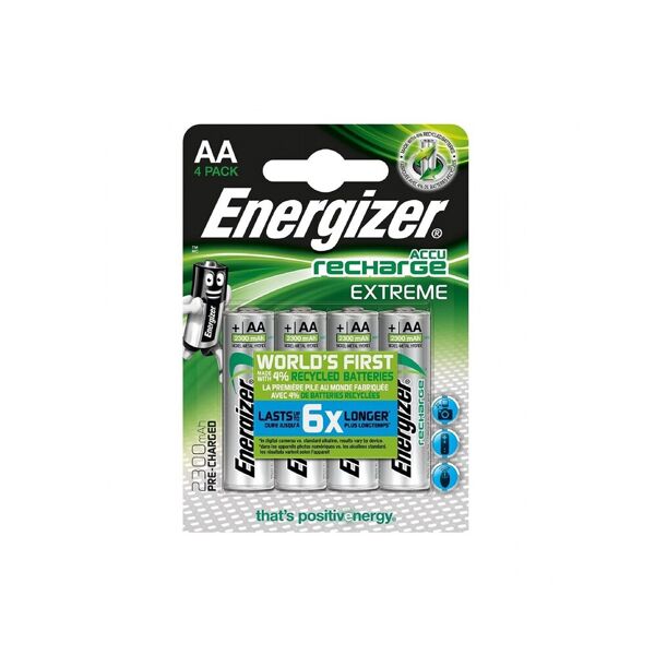 energizer stilo aa 2300 mah - blister da 4 batterie ricaricabili