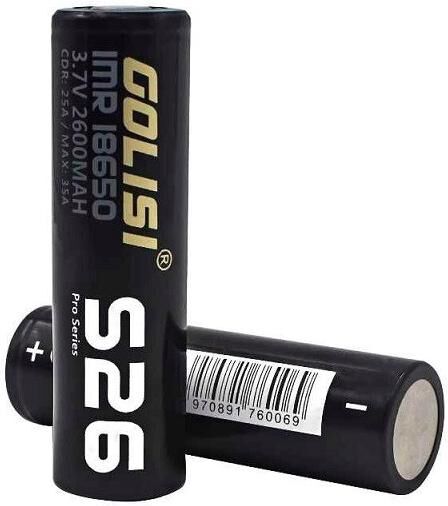 Golisi Accu 18650 S26 2600mah 25a Batteria Litio Ricaricabile