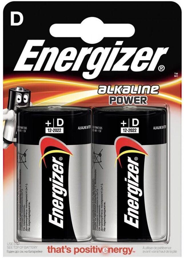 Energizer D Torcia Alkaline Power - Blister Da 2 Pile