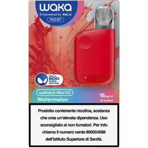 Relx Waka Somatch Mini Kit Ricaricabile 440mah (Red) + Pod Precaricata Watermelon