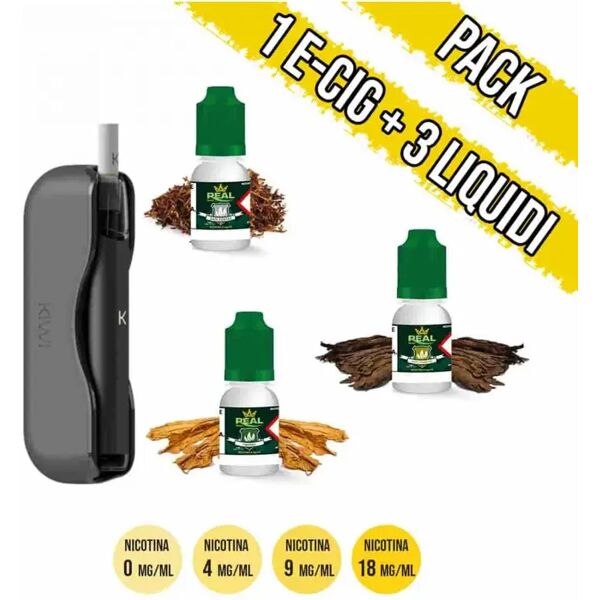 kiwi vapor pacchetto kiwi con 3 liquidi pronti real farma aroma al tabacco