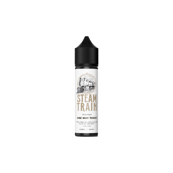 steam train one way ticket liquido shot 20ml tabacco caramello