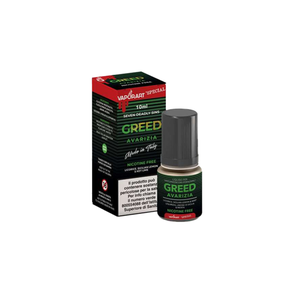 vaporart greed liquido pronto 10ml liquirizia limone menta