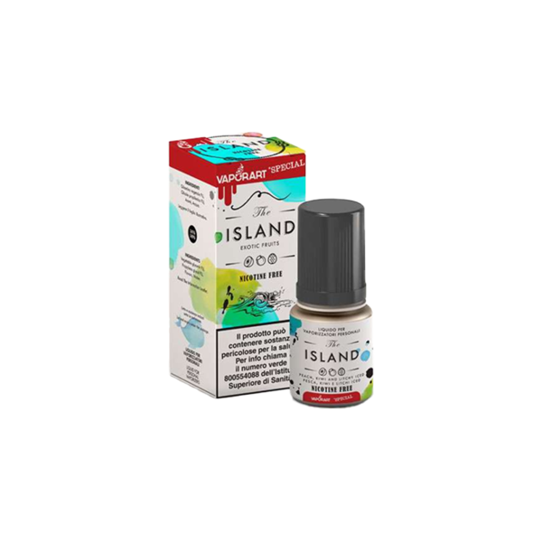 vaporart the island liquido pronto 10ml pesca kiwi litchi ghiaccio