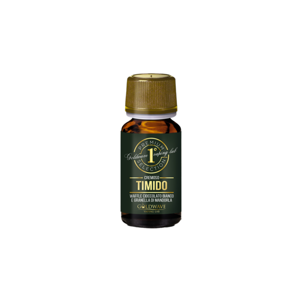 goldwave timido premium selection aroma concentrato 10ml waffle cioccolato bianco mandorle