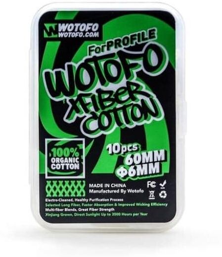 wotofo fine stock - xfiber cotton cotone pre-tagliato