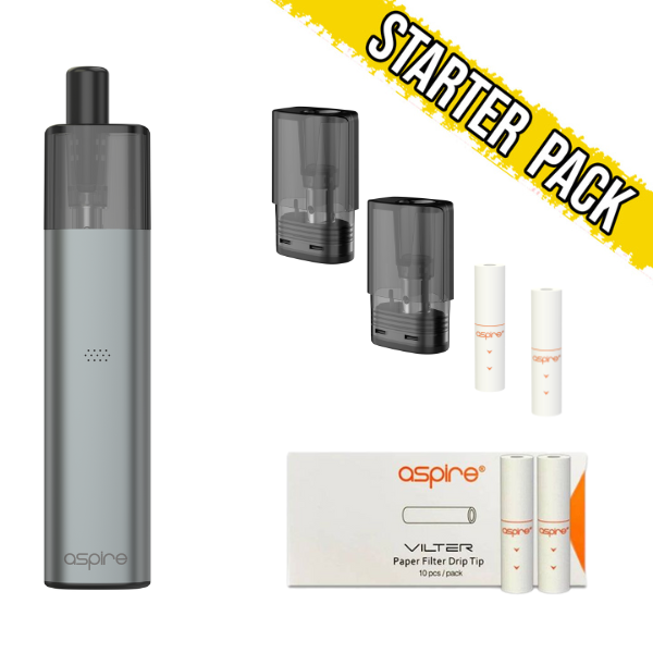 aspire pack vilter kit + 2 cartucce pod ricambio + 10 filtri usa e getta