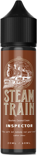 steam train inspector liquido shot 20ml bourbon cocco caramello