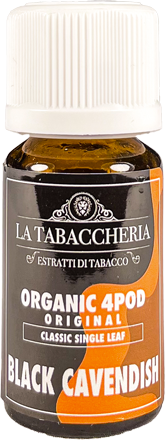 la tabaccheria black cavendish organic 4pod single leaf aroma concentrato 10ml tabacco